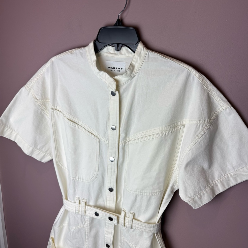 Isabel MARANT ETOILE Kiara Belted Cotton Overalls 34 - Picture 3 of 7
